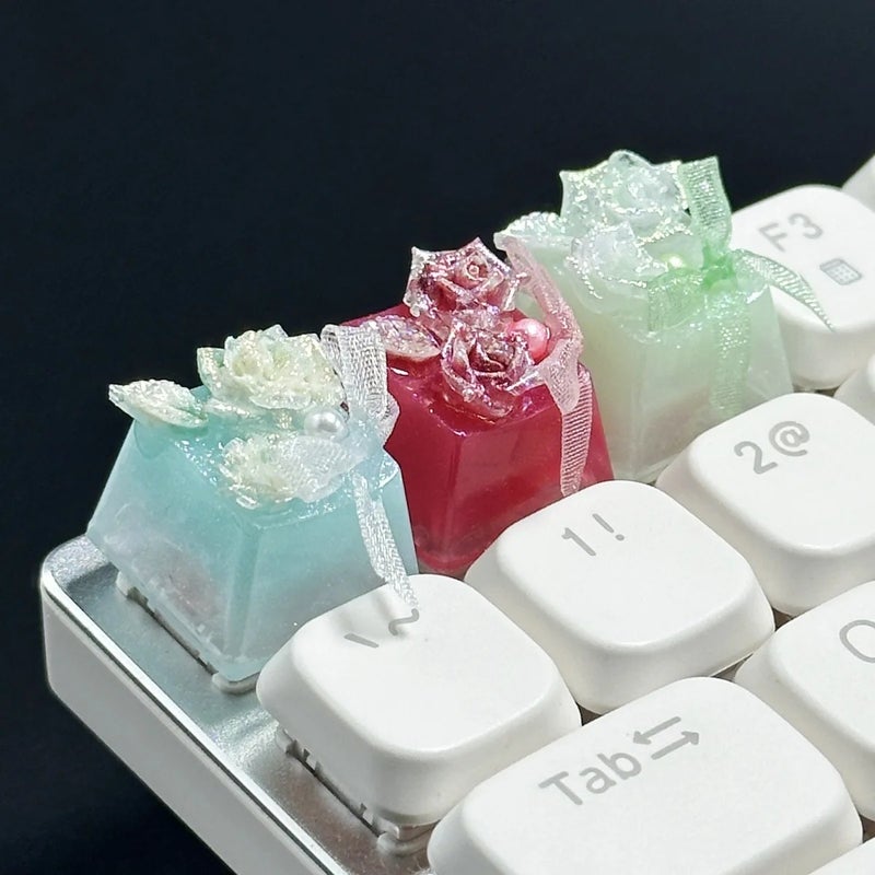 Y&D 3D Handmade Flower Keycap - Custom Plastic Novelty Keycaps for Gaming Mechanical Keyboards - Special Shape DIY Keycaps Set - Image 2
